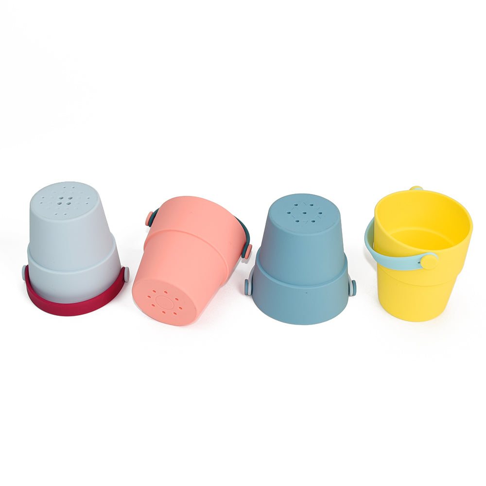 Silicone Buckets 4-Pack – Bath, Beach & Water Play