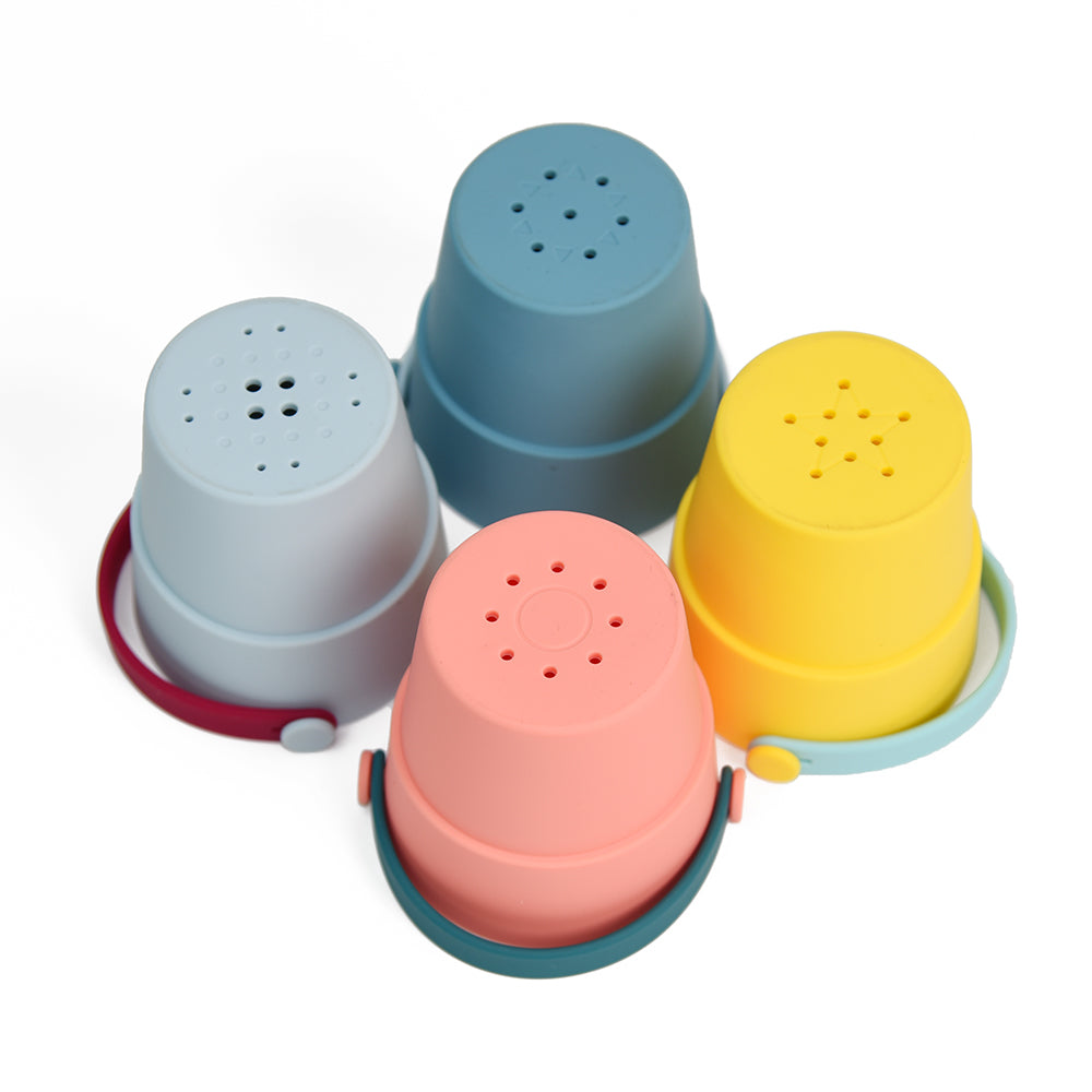 Silicone Buckets 4-Pack  – Bath, Beach & Water Play