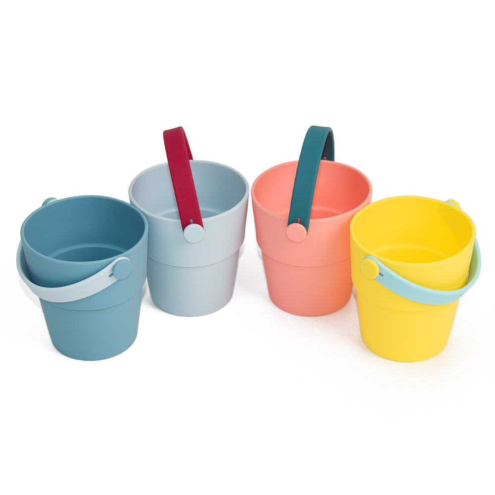 Silicone Buckets 4-Pack  – Bath, Beach & Water Play