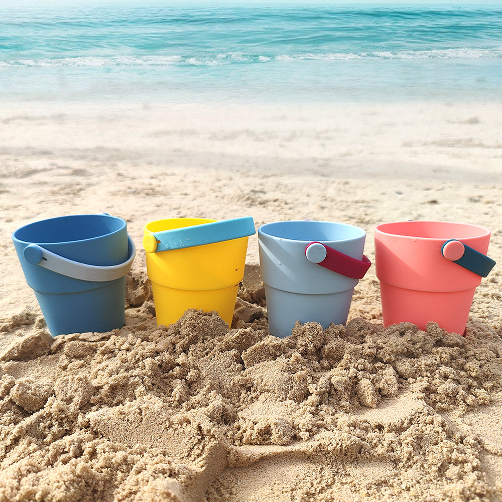Silicone Buckets 4-Pack  – Bath, Beach & Water Play